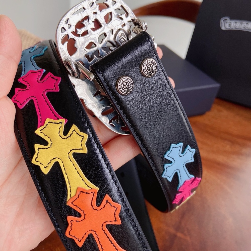 Chrome Hearts Cross-Motif Silver Buckle Belt - Picture 8 of 9